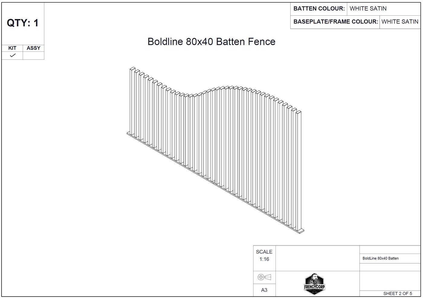A Batten style profile shop drawing
