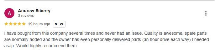Customer Google review