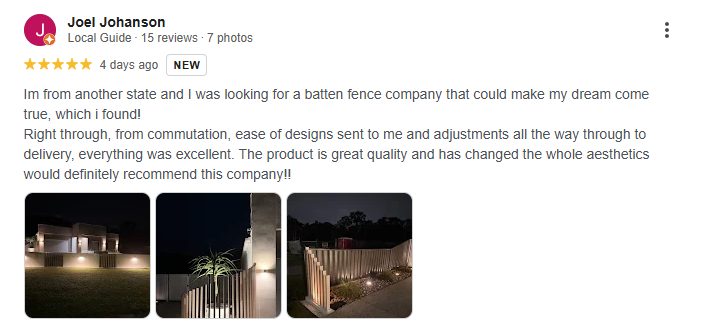 Customer Google review