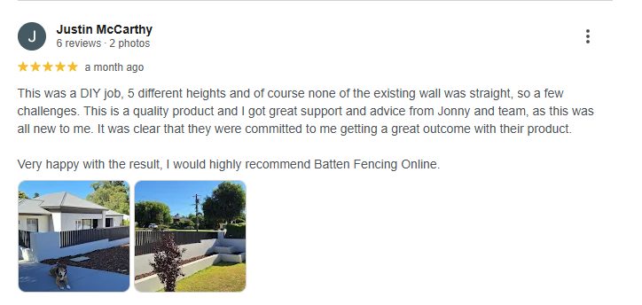 Customer Google review