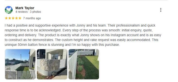Customer Google review